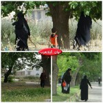 حضورمردم در باغ فلاحت گیلانغرب برای توت تکانی